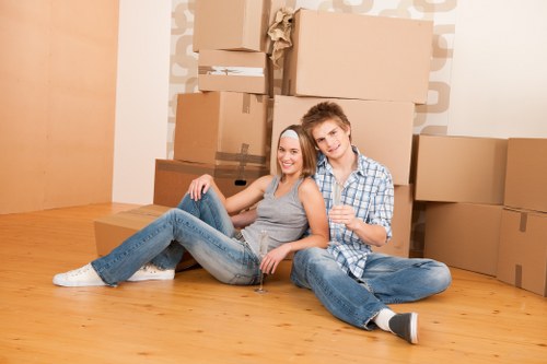Local moving truck arranged for a busy South London move in Elephant and Castle