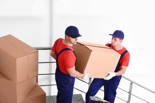 Packed boxes ready for a local home move in South London