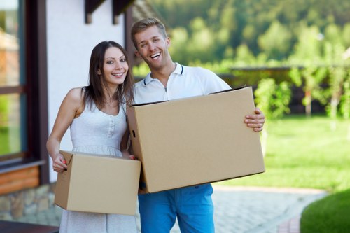 Business relocation team preparing a move in a central London office area